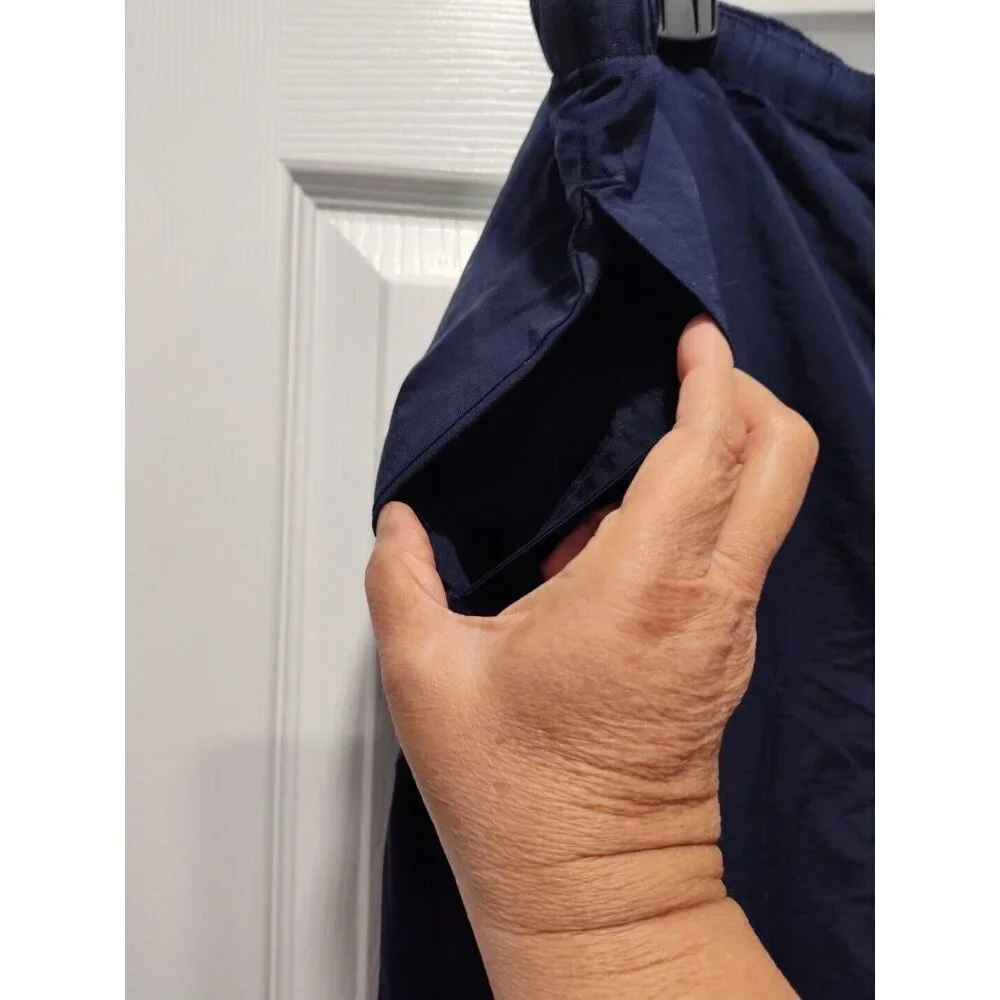 Tommy Hilfiger Track Pants Men's LARGE‎ Blue 100% Nylon Pockets Drawstring